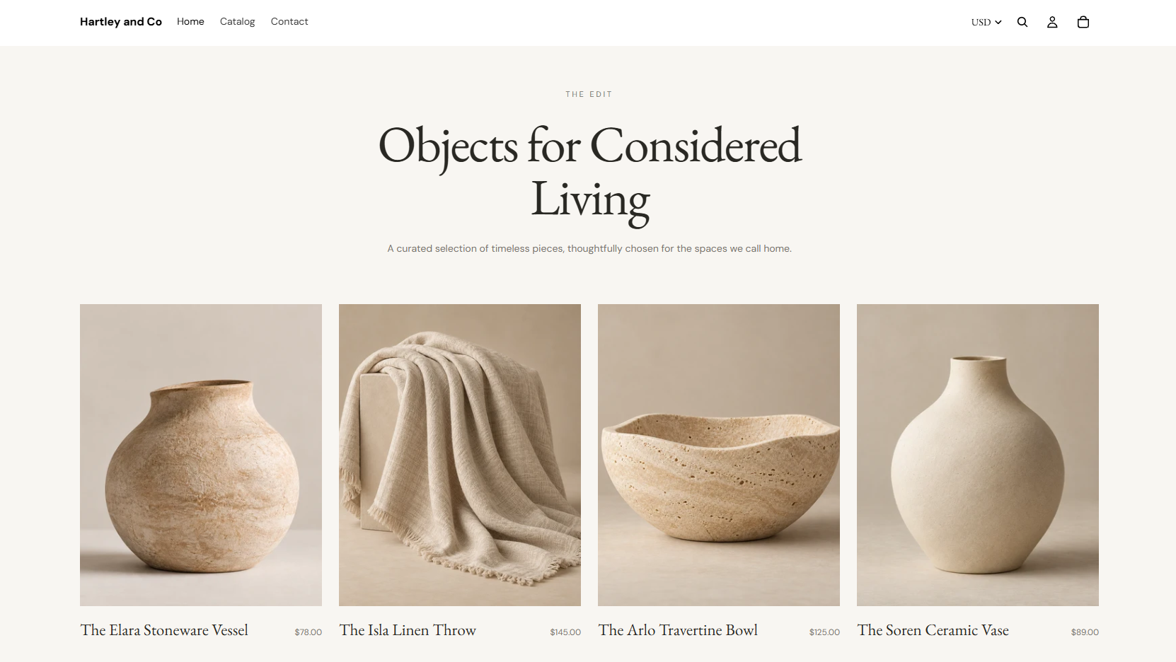 Hartley & Co. curated collection featuring luxury home décor products